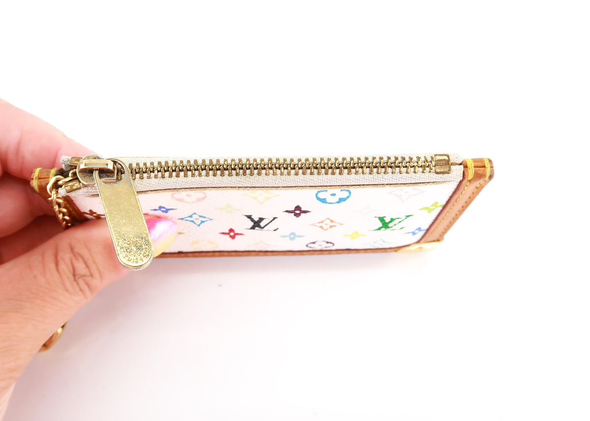 Louis Vuitton Multicolor Monogram Key Pouch White – DAC