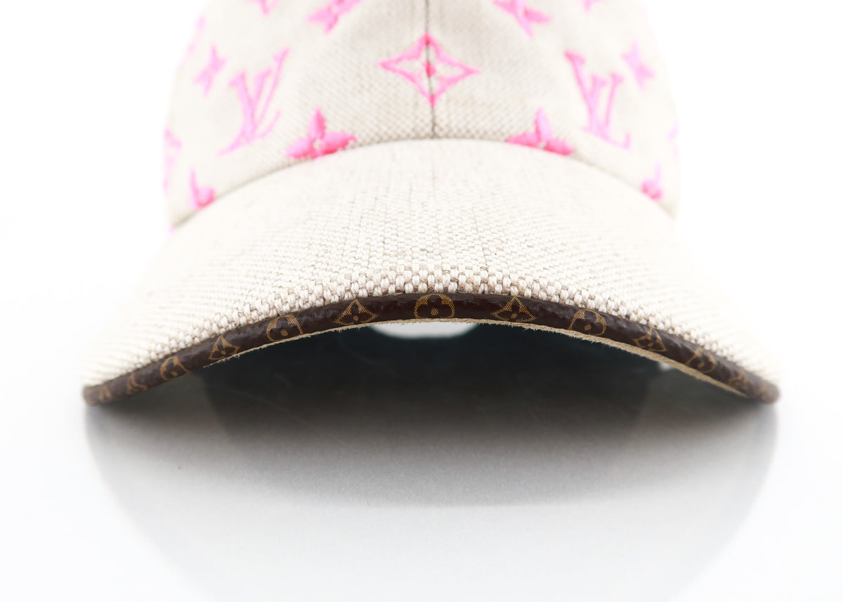 Louis Vuitton ベースボールキャップ アイボリー/ピンク Louis Vuitton Baseball Cap, Size M