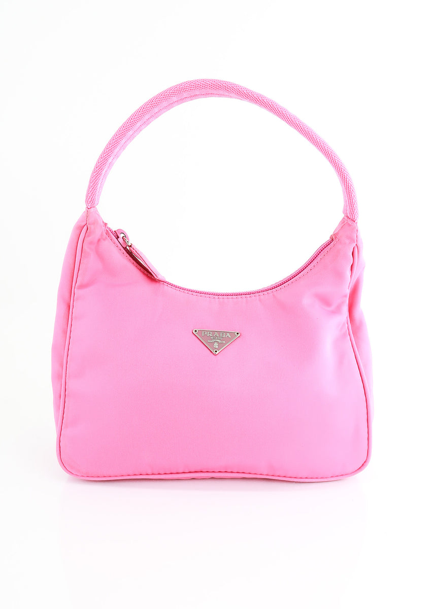 Prada - Authenticated Re-Nylon Handbag - Cloth Pink Plain for Women, Good Condition