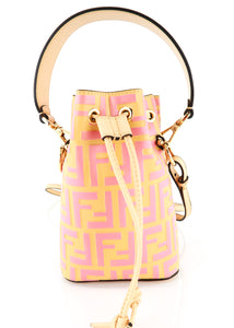Fendi F is Fendi FF Embossed Mini Mon Tresor Bucket Bag Pink