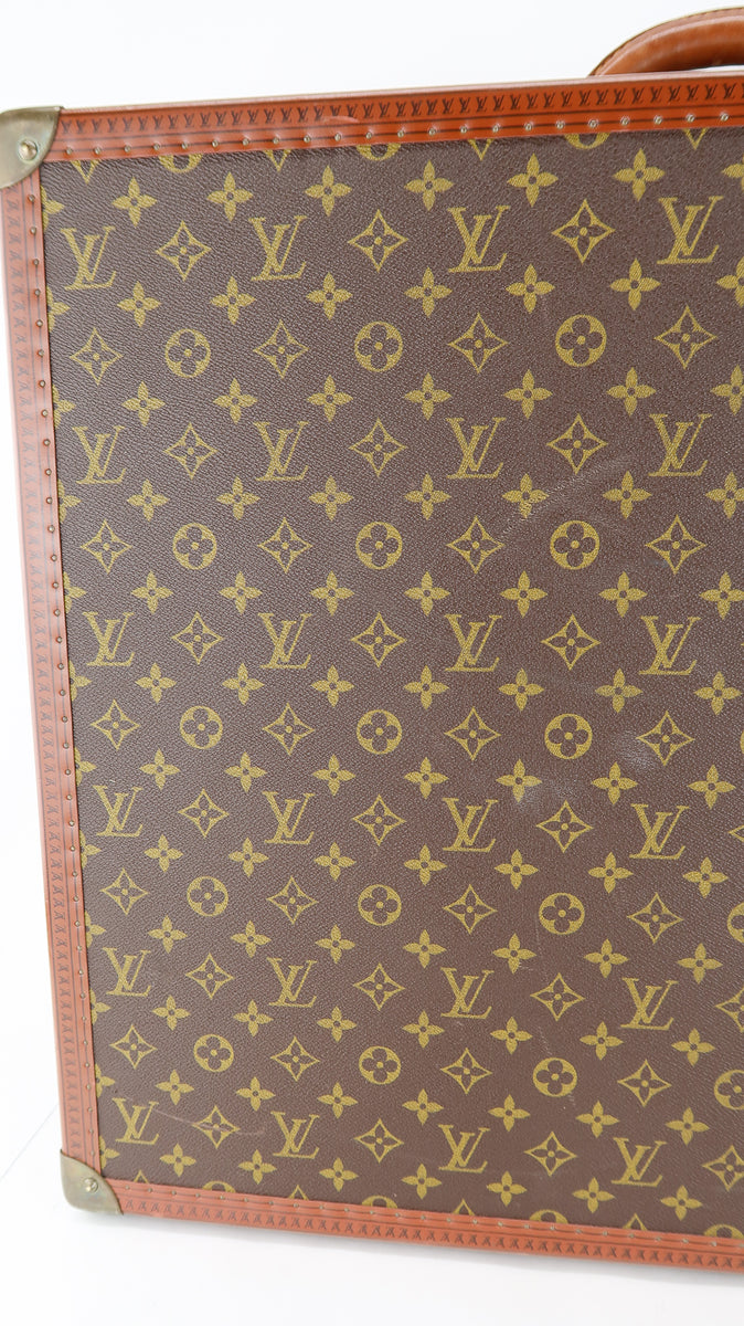 Louis Vuitton Original 1940s Hard Leather Monogram Suitcase