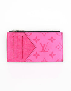 Louis Vuitton Taigarama Coin Card Holder Pink