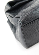 Load image into Gallery viewer, Saint Laurent West Hollywood Croc Shoulder Bag Black