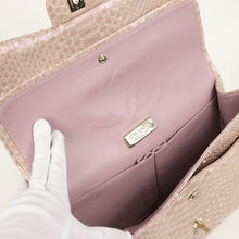 Load image into Gallery viewer, Chanel Iridescent Pink Python Jumbo Classic Doulble Flap