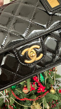 Load image into Gallery viewer, Chanel Quilted Patent Leather School Memory Black