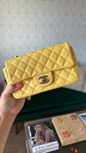 Load image into Gallery viewer, Chanel Mini Matelasse Flap Patent Yellow