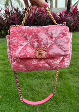 Load image into Gallery viewer, Chanel Sequin Quilted Medium Chanel 19 Flap Coral Pink