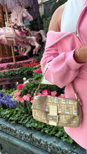 Load image into Gallery viewer, Fendi Metallic Zucca Baguette Gold Silver