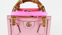 Load image into Gallery viewer, Gucci Calfskin Mini Diana Tote Bag Wild Rose Fuxia Fluo