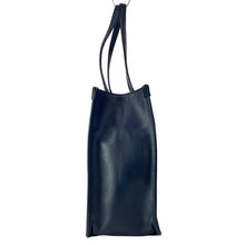 Load image into Gallery viewer, Gucci Horsebit Canvas Leather Tote Navy