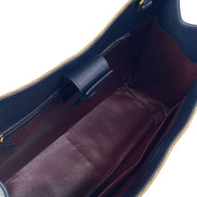 Load image into Gallery viewer, Gucci Horsebit Canvas Leather Tote Navy