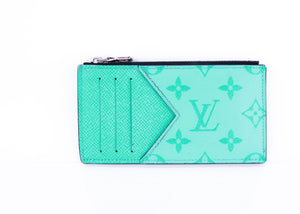 Louis Vuitton Taigarama Card Coin Turquoise