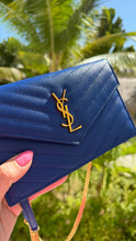 Load image into Gallery viewer, Saint Laurent Cassandra Wallet on Chain Royal Blue