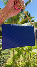 Load image into Gallery viewer, Saint Laurent Cassandra Wallet on Chain Royal Blue