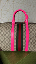 Load image into Gallery viewer, Gucci Supreme Canvas Savoy Medium Duffle Pink