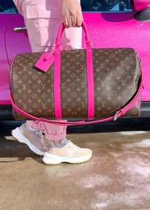 Louis Vuitton Colormania Monogram Keepall 50 Bandouliere Pink