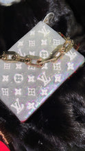 Load image into Gallery viewer, Louis Vuitton Satin Sequin Embroidered Coussin BB Silver