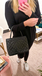 Chanel Caviar Quilted Medallion Tote Black