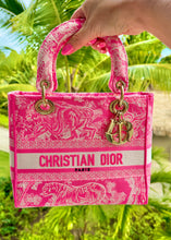 Load image into Gallery viewer, Dior Embroidered Medium Lady Dior Pink