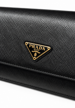 Load image into Gallery viewer, Prada Saffiano Wallet on a Chain Black