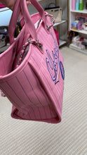 Load image into Gallery viewer, Chanel Canvas Calfskin Striped Large Deauville Tote Pink Blue