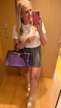 Load image into Gallery viewer, Prada Canapa Stud Purple 2 Way