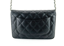 Load image into Gallery viewer, Chanel Caviar Wallet on Chain Black Silver