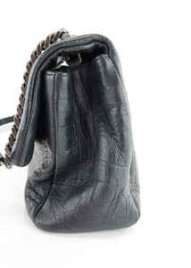 Saint Laurent West Hollywood Croc Shoulder Bag Black