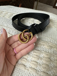 Gucci Skinny Black Marmont Belt