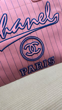 Load image into Gallery viewer, Chanel Canvas Calfskin Striped Large Deauville Tote Pink Blue