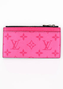 Louis Vuitton Taigarama Coin Card Holder Pink