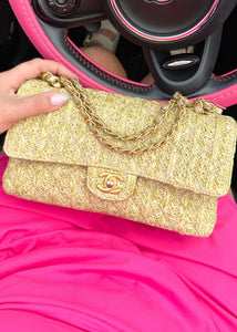 Chanel Medium Raffia Double Flap