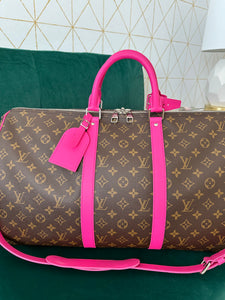 Louis Vuitton Colormania Monogram Keepall 50 Bandouliere Pink