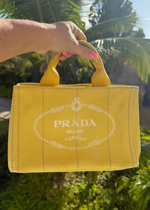 Prada Canapa Small Yellow Tote – DAC
