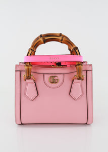 Gucci Calfskin Mini Diana Tote Bag Wild Rose Fuxia Fluo