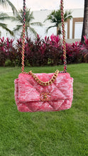 Load image into Gallery viewer, Chanel Sequin Quilted Medium Chanel 19 Flap Coral Pink
