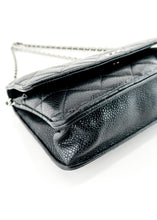 Load image into Gallery viewer, Chanel Caviar Wallet on Chain Black Silver