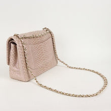 Load image into Gallery viewer, Chanel Iridescent Pink Python Jumbo Classic Doulble Flap
