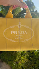 Load image into Gallery viewer, Prada Canapa Small Yellow Tote