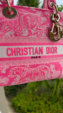 Load image into Gallery viewer, Dior Embroidered Medium Lady Dior Pink