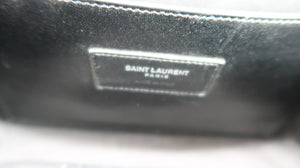Saint Laurent West Hollywood Croc Shoulder Bag Black