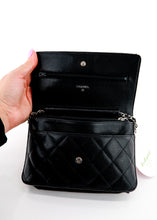 Load image into Gallery viewer, Chanel Caviar Wallet on Chain Black Silver