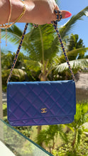 Load image into Gallery viewer, Chanel Lambskin Wallet on a Chain Royal Blue