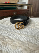 Load image into Gallery viewer, Gucci Skinny Black Marmont Belt