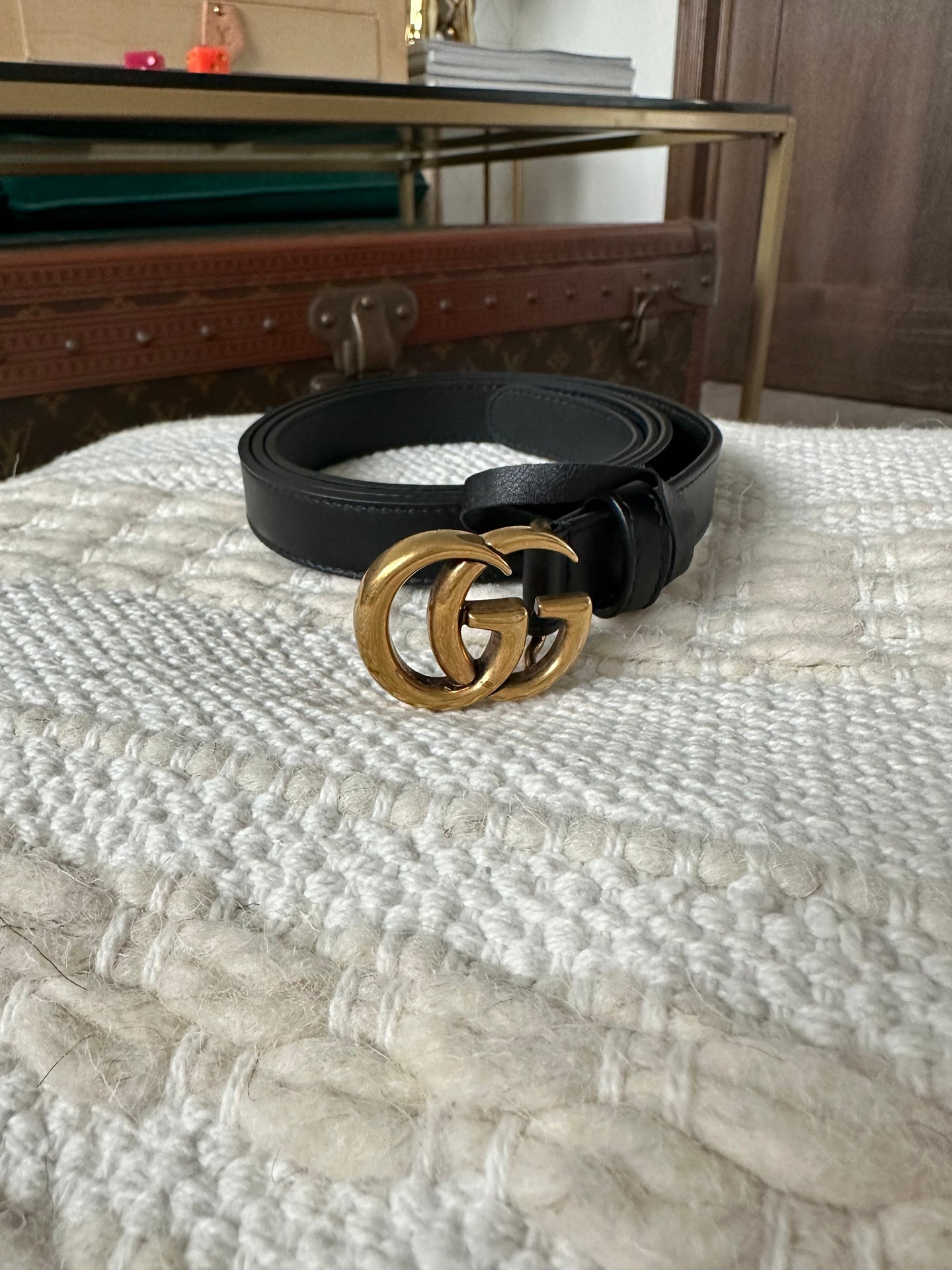 Gucci Skinny Black Marmont Belt