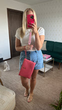 Load image into Gallery viewer, Saint Laurent Chevron Clutch Pink