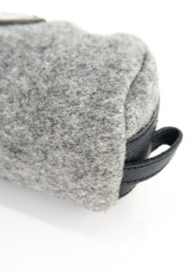 Prada Wool Leather Pouch Grey