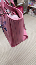 Load image into Gallery viewer, Chanel Canvas Calfskin Striped Large Deauville Tote Pink Blue