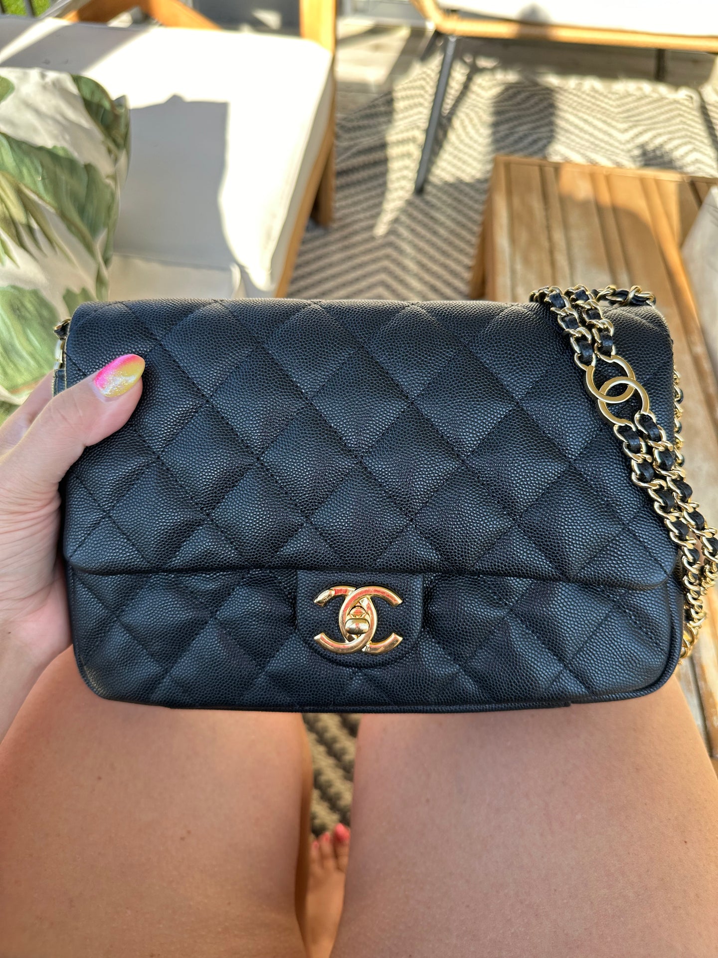 Chanel Caviar Single Flap Black