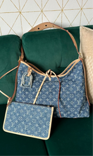 Load image into Gallery viewer, Louis Vuitton Monogram Denim CarryAll MM Blue